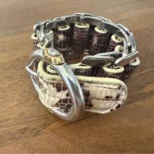 Henri Bendel White and Purple Cuff Bracelet